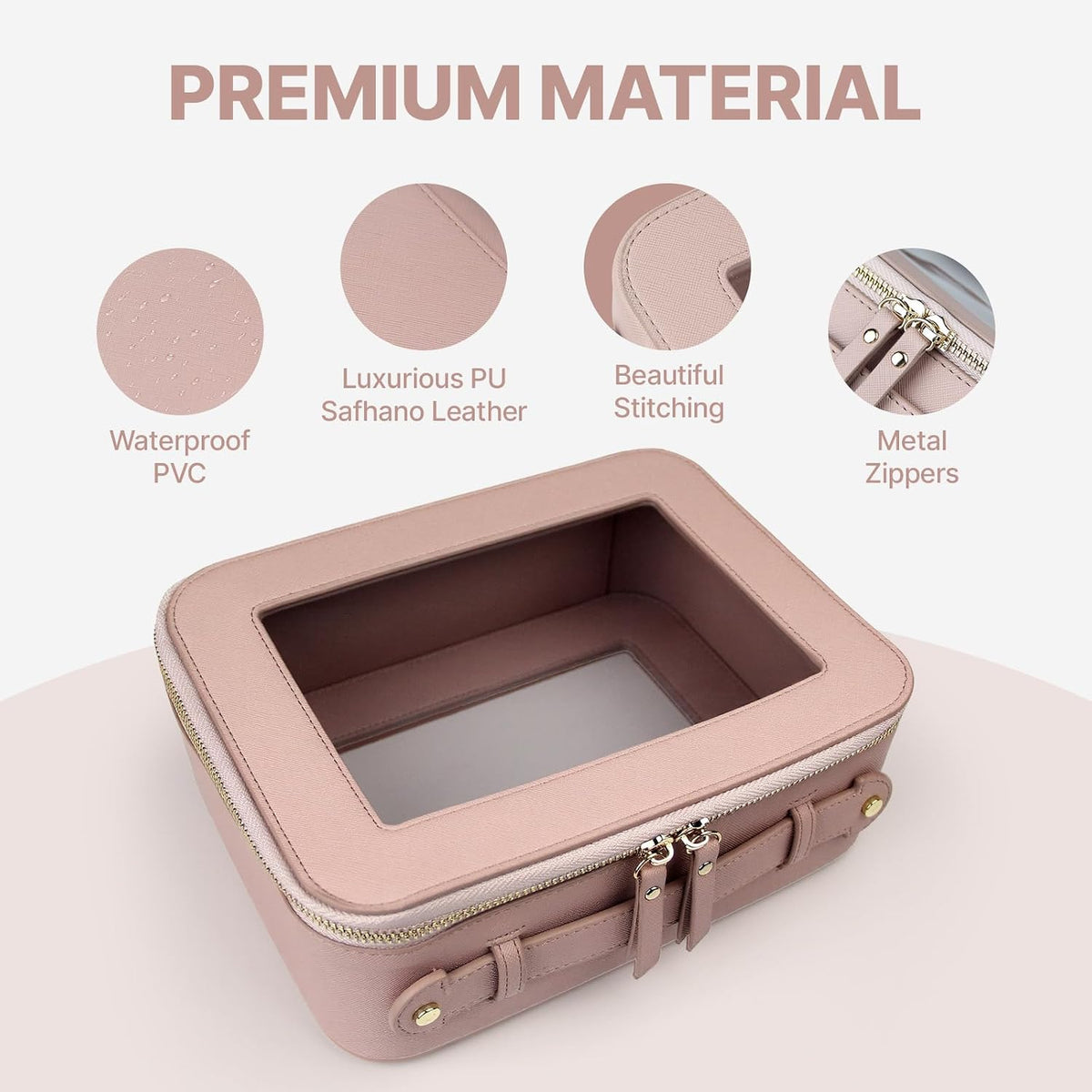 Clear Makeup Bag with Mini Cosmetic Bags,Travel Toiletry Bag for Women,Portable Cosmetic Bag Case, Transparent Waterproof Cosmetic Organizer Storage Bag for Women Men