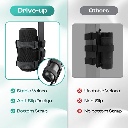 DRIVE UP Adjustable Speaker Mount for Golf Cart, Strap Holder for Bluetooth Wireless Speaker Fits for Yamaha, Club Car, EZGO Golf Carts and Electric Bike