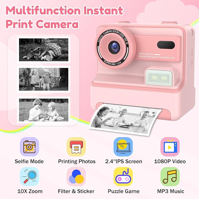Kids Camera Instant Print, Christmas Birthday Gifts