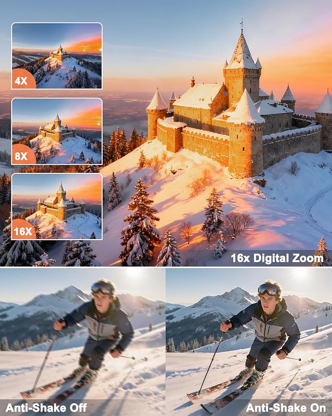 8K Digital Camera for Photography, 88MP WiFi Vlogging Camera for YouTube