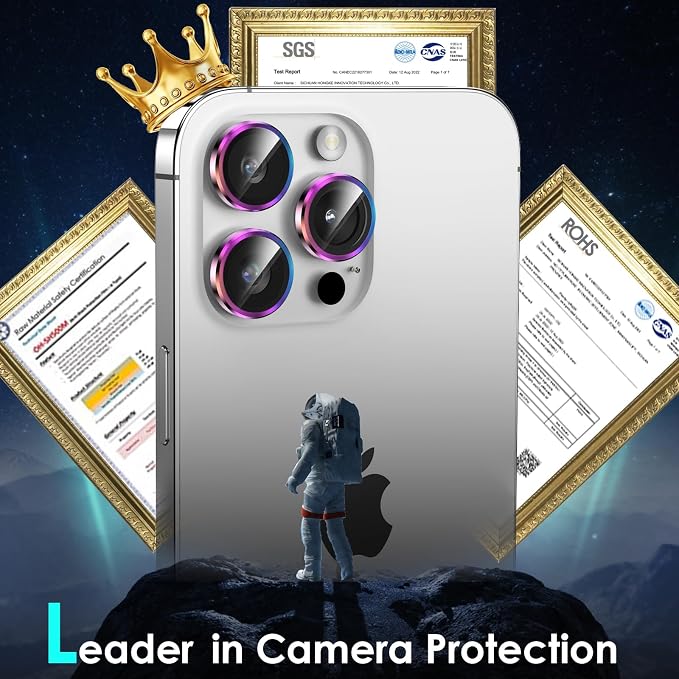 YWXTW CameraLens Protector, Tempered Glass Screen Metal Individual Cover