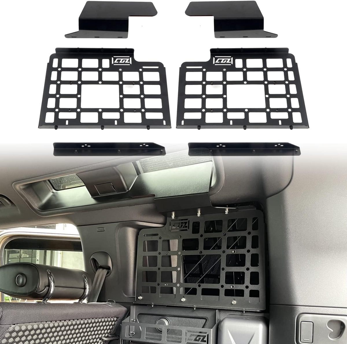 HIGH FLYING for Land Rover Defender 4dr 2020-2025 Car Accessories Modular Storage Molle Panel System Trunk Shelf Organizer Interior Cargo Rack Aluminum (Side Panels)