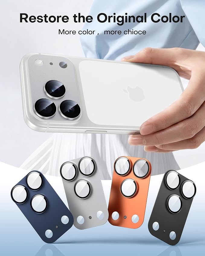 TAURI 2 Pack for iPhone 17 Pro Camera Lens Protector, Full Coverage