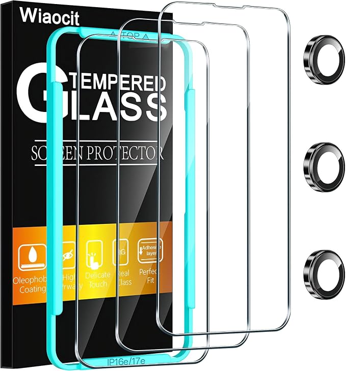 Wiaocit 3 Pack Tempered Glass Screen Protector