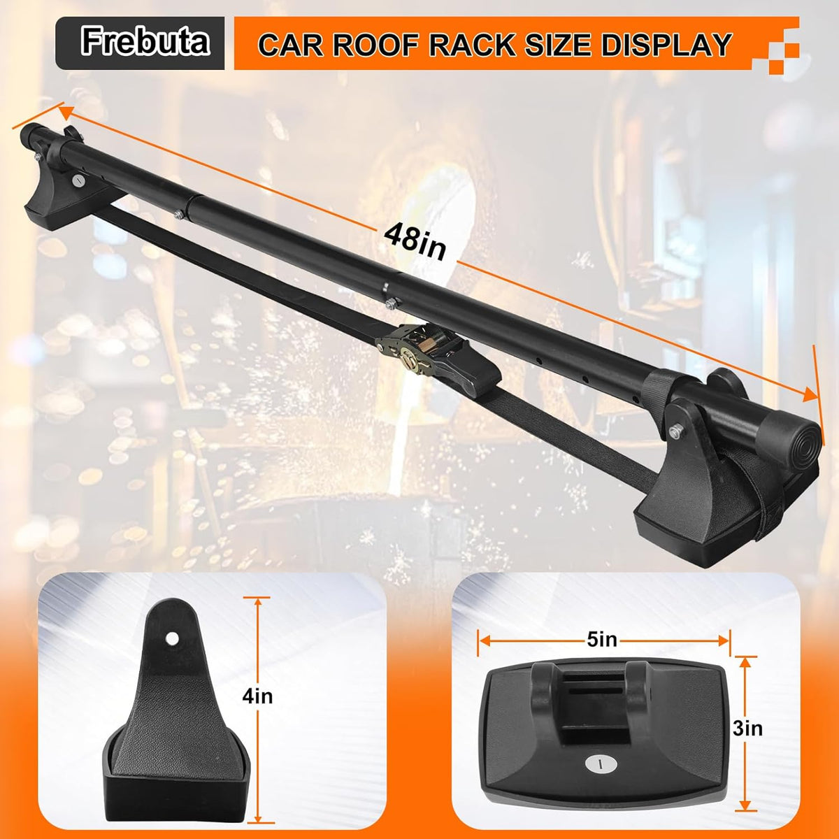 Skiennix 48in Car Roof Rack Cross Bars - Heavy-Duty Luggage Carrier for Compact Cars | 220lbs Capacity