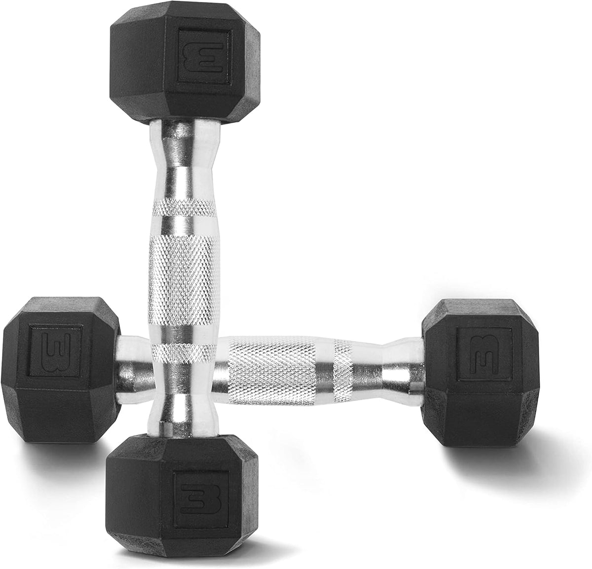 WF Athletic Supply Rubber Coated Dumbbells - Solid Steel Hex Weights for Muscle Toning | Home Gym Pair