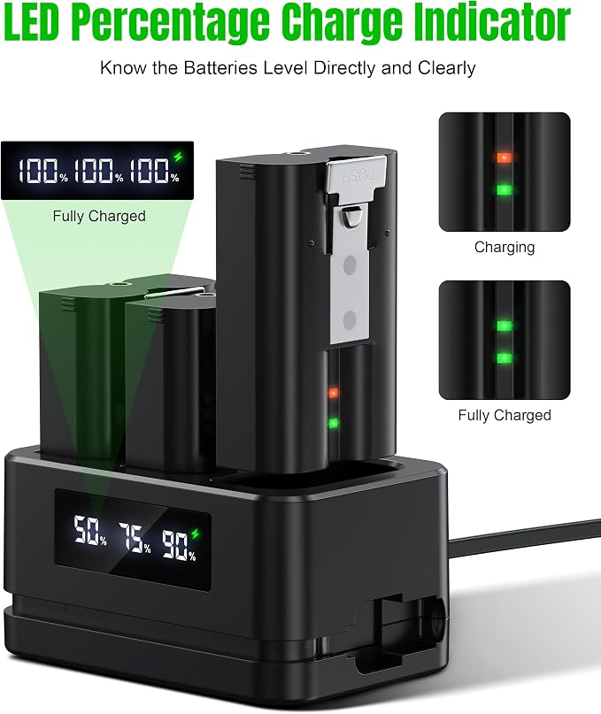 Replacement Battery for Ring Camera, Spotlight and Stick Up Cam, LED Display