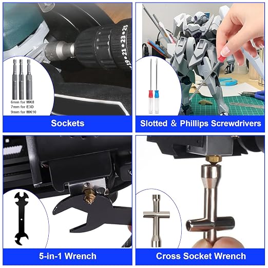 3D Printer Tool Kit, Removal Tools, Digital Caliper, Cutting Mat, Carrying Case