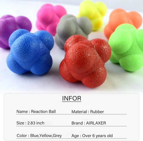 AIRLAXER Reflex Reaction Ball Set - Enhance Hand-Eye Coordination Training | 2.83 Inch | 3 Colors: Blue, Yellow, Green