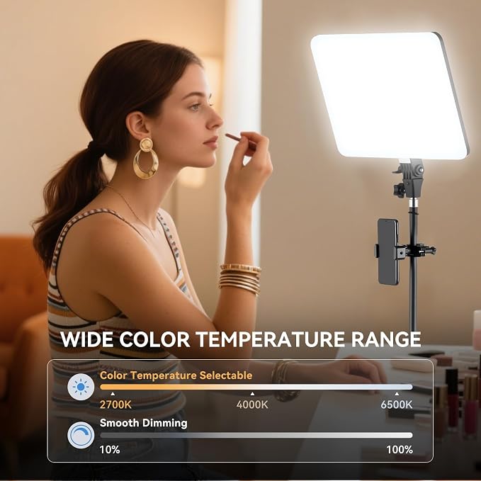 2-Pack LED Video Light Kit, 2700-6500k Dimmable Photography Lighting Kit