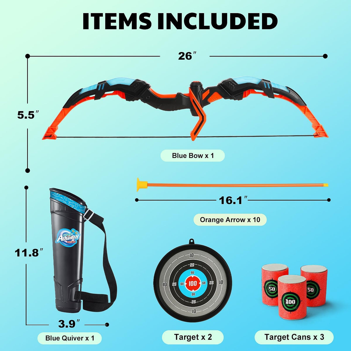 TOY Life Bow and Arrow Set - Light Up Archery Toys for Kids Ages 4-12 | Includes Targets & Perfect Gift