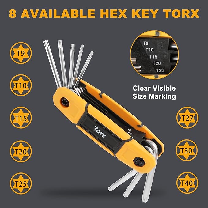 MULWARK 25 pcs Folding Allen Wrench Set | Metric & Standard SAE - Key Tool 3 Pack Portable Hex for Basic Home Repair and General Applications