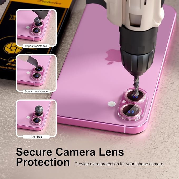 for 6 Pack iPhone 17 / iPhone 16 / iPhone 16 Plus Camera Lens Protector 9H