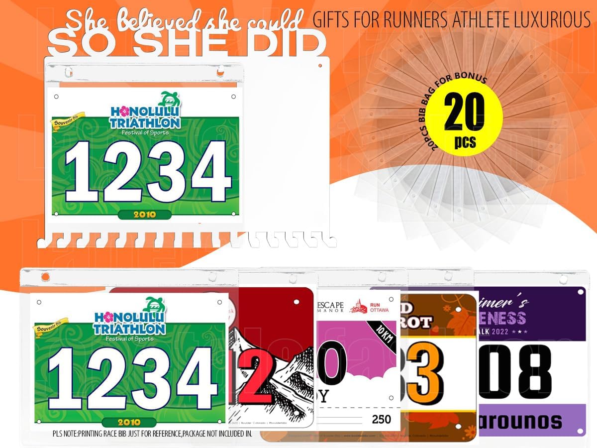 SO SHE DID Race Medal Holder - Stylish Wall Hanger for Marathon & Runner Medals | Durable Display