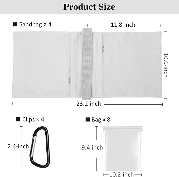 4 Packs White Sandbag Weight Bags
