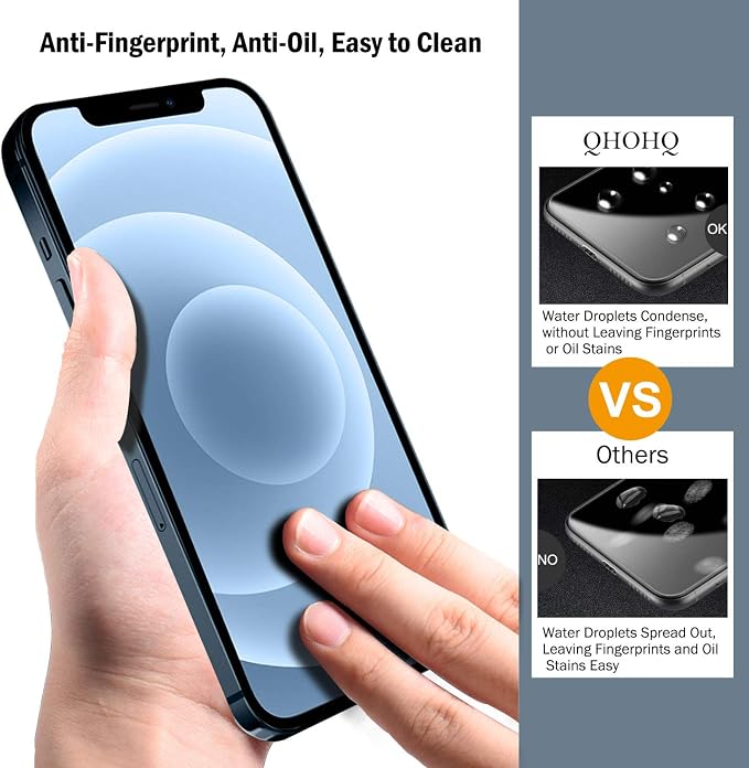 QHOHQ 3 Pack Screen Protector for iPhone 12 Pro Max 6.7"