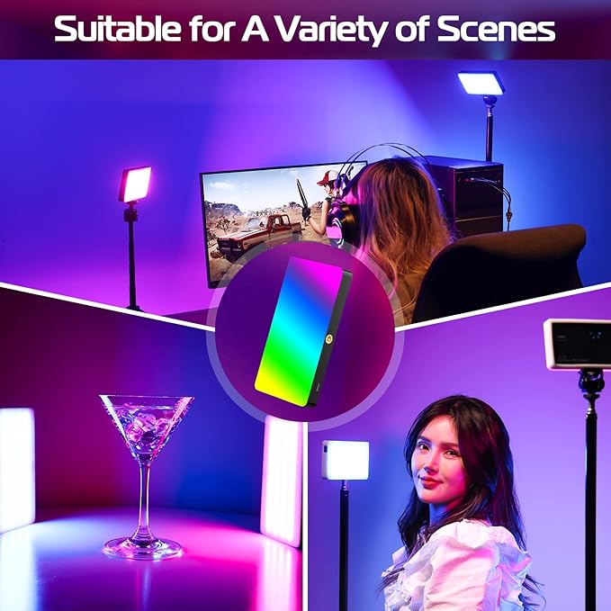 ULANZI LT002 RGB Video Light, Portable LED Camera Light Panel 0-360 Full Color