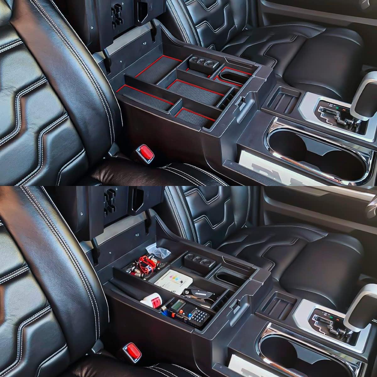 Center Console Organizer Tray for Toyota Tundra 2014-2021 Accessories, Red