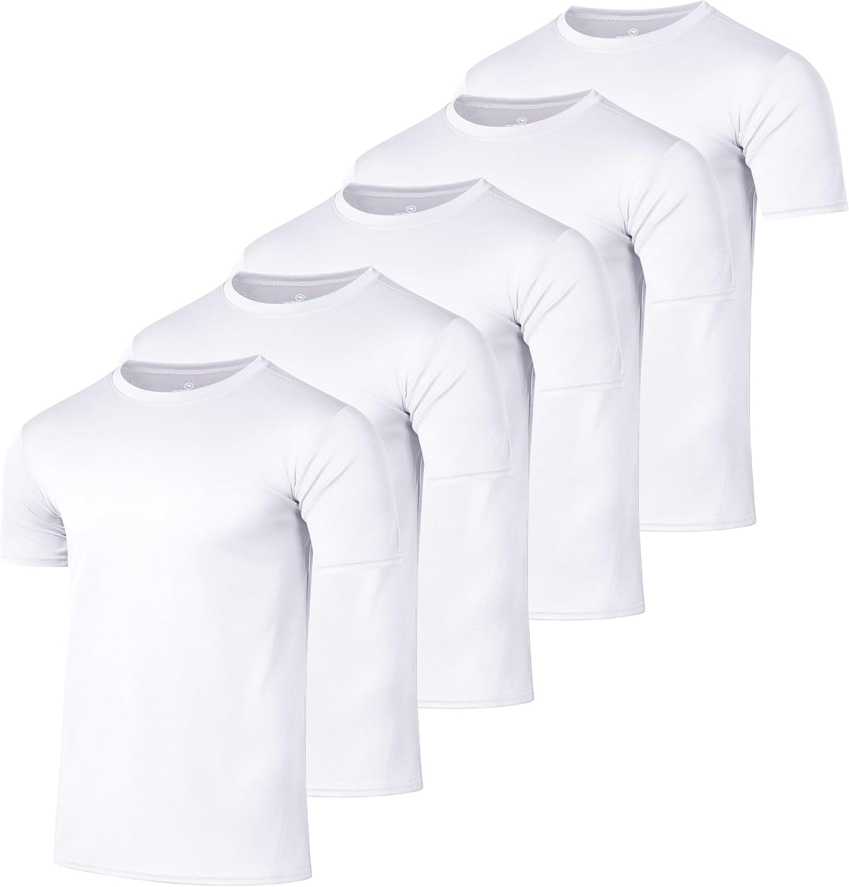Real Essentials Men's Mesh Short Sleeve Crew Neck T-Shirt - 5 Pack Athletic Workout Tee (Big & Tall)