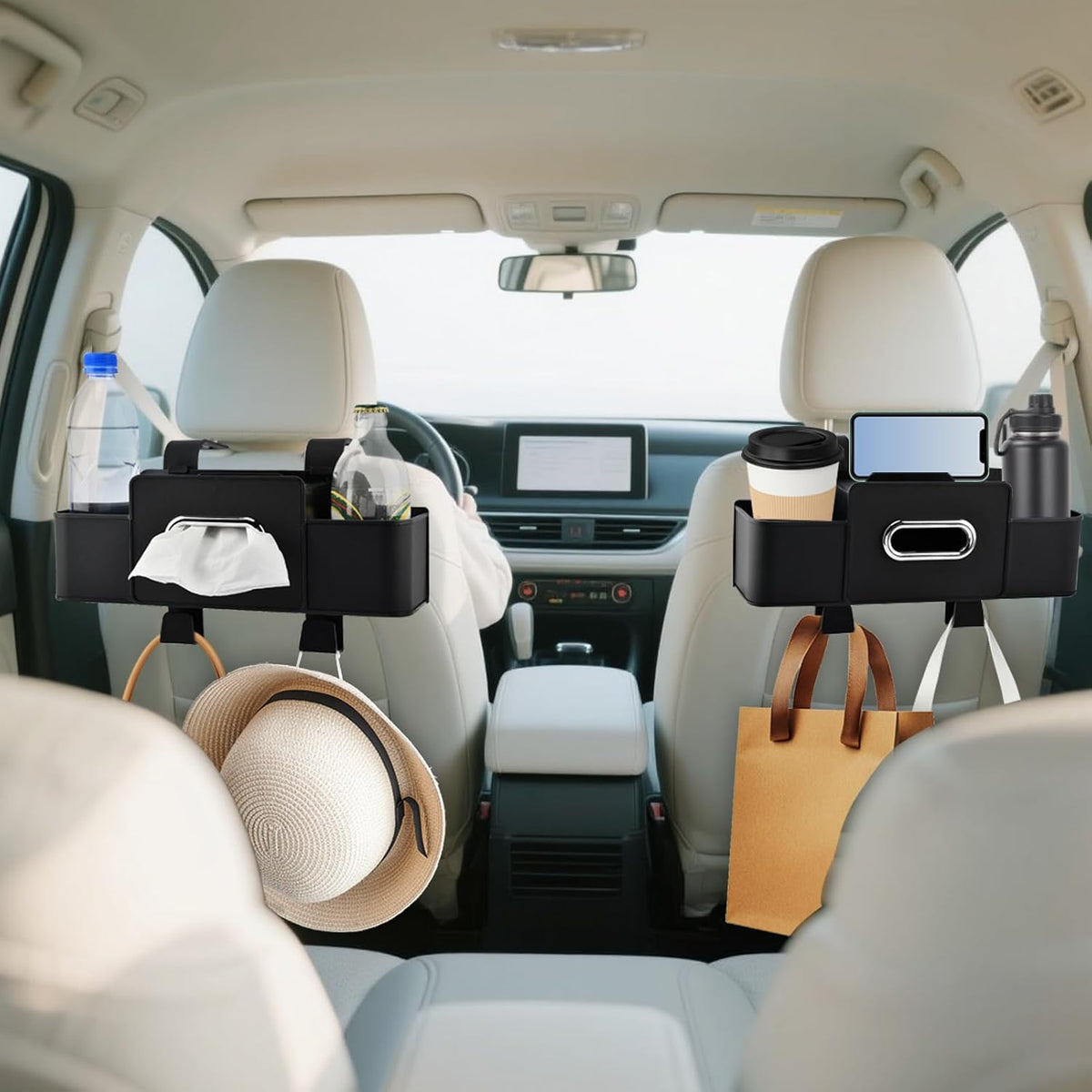 Back Seat Car Organizer, 4-in-1 Multifunctional with Extra Large Capacity