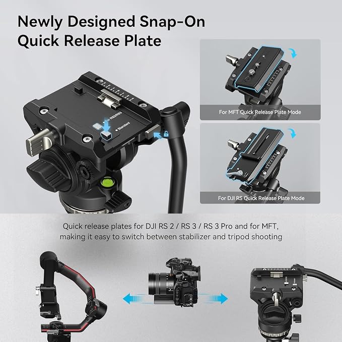 SmallRig CT210 Video Tripod, Professional Camera Tripod Compatible