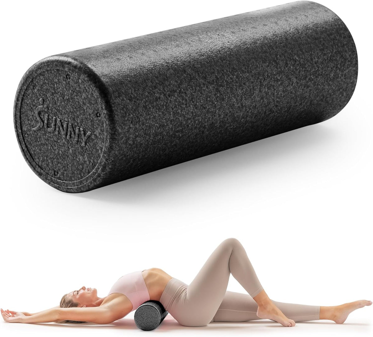 Sunny Health & Fitness High-Density Foam Roller | Stretching & Muscle Recovery - 12" to 36" - Black, Blue, Pink