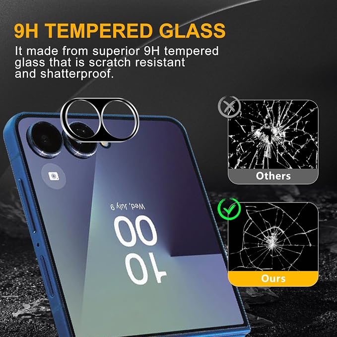 3 Pack Camera Lens Protector for Samsung Galaxy Z Flip 7, Tempered Glass