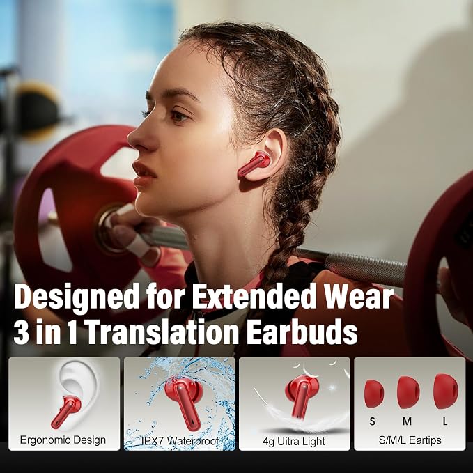Ai Translation Earbuds Real Time No Subscription, 164 Languages Translator