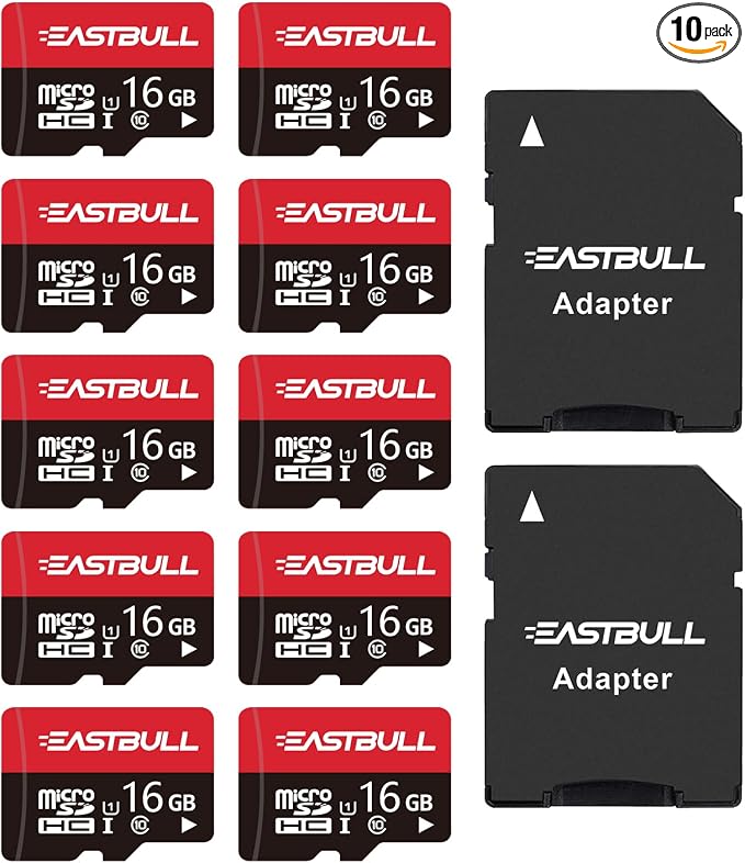 EASTBULL 16GB 10-Pack of Micro SD Cards, SD Memory Cards 16GB SD Cards Pack