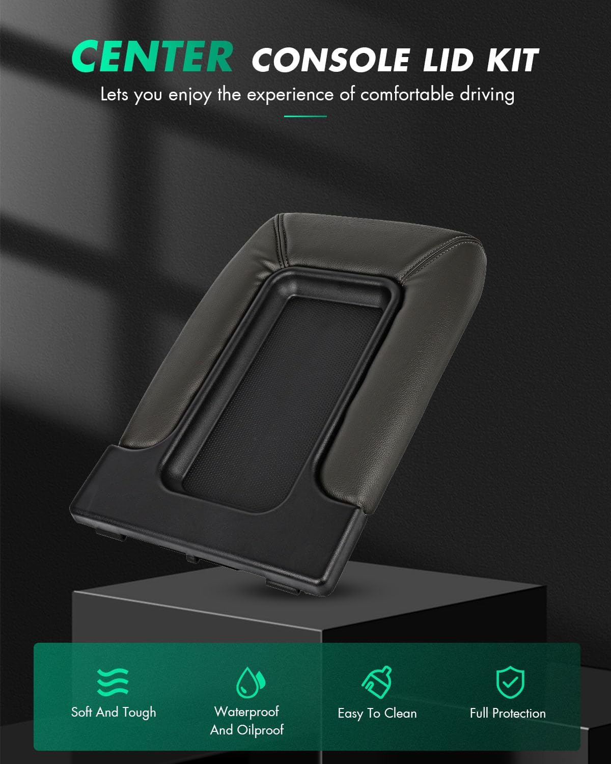 SCITOO Center Console Cover fit for 02-06 For Cadillac Escalade Dark Grey