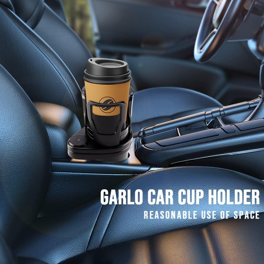 Car Cup Holder Expander for Hyundai Tucson 2022 2023 2024 2025 2026, Cup Holder Adapter with Expandable Arm and Adjustable Base,Carbon Black