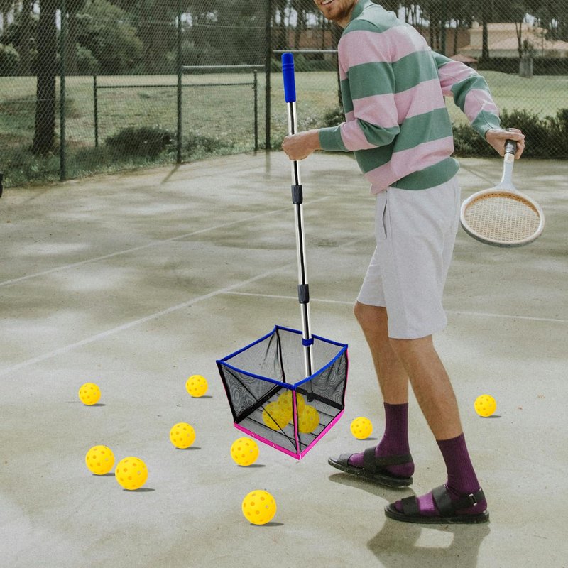 TNZMART Adjustable Pickleball Retriever Portable Pickle Balls Picker Multifunction Ball Collector for Picking and Storage (Blue)