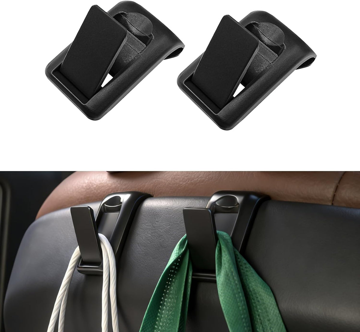2 Packs Upgraded Foldable Car Seat Headrest Hidden Hooks for Volvo