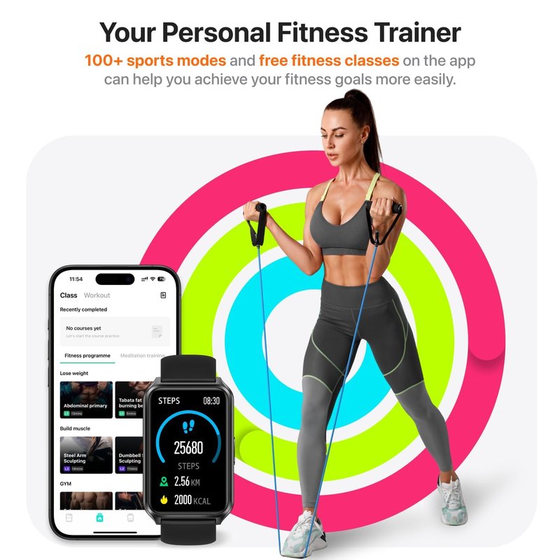 SGJIK Smart Watch Fitness Tracker with Make Call 24/7 Heart Rate Blood Pressure Sleep Monitor, 100+ Sports Modes, Calorie Step Counter for Walking, IP68 Waterproof, Smart Watches for Men Women