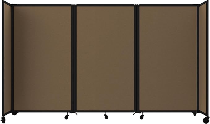 Versare Room Divider 360 Portable Wall Partition | Folding Panels | Large Freestanding Divider | Locking Wheels | Temporary Room Separator