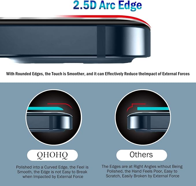 QHOHQ 3 Pack Screen Protector for iPhone 12 Pro Max 6.7"