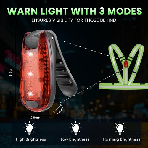 LED Reflective Vest Running Gear for Men Women, Adjustable 90°Angle Running lights for runners, High Visibility Reflective Running Vest,USB Rechargeable Light Up for Cycling Jogging Night Walking