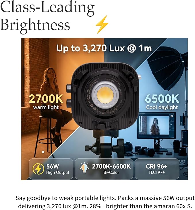 Amaran Halo 60x Bi-Color LED Video Light, 63W Ultra-Compact Continuous COB
