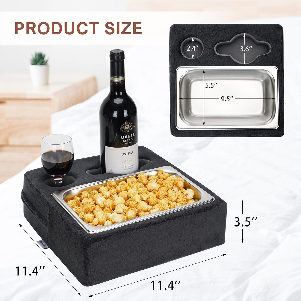 Couch Cup Holder, Couch Caddy, Couch Drink Holder, Bed Cup Tray