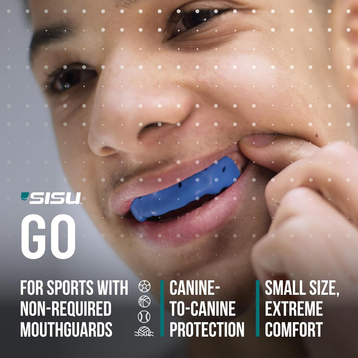 SISU Go Mouthguard - Low-Profile Snow White Protection for Soccer, Basketball & Action Sports | Remoldable Up to 20 Times