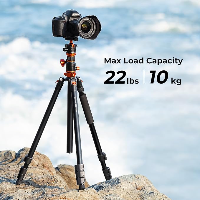 K&F CONCEPT 90''/230cm Ultra High Camera Tripod T254A7+BH-28L | Horizontal