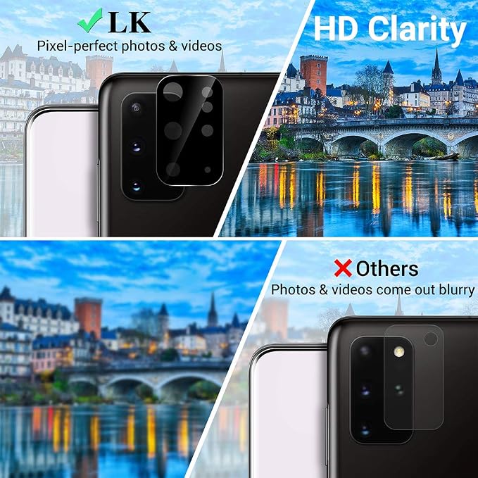 LK 4 Pack 2 Pack Screen Protector + 2 Pack Camera Lens Protector