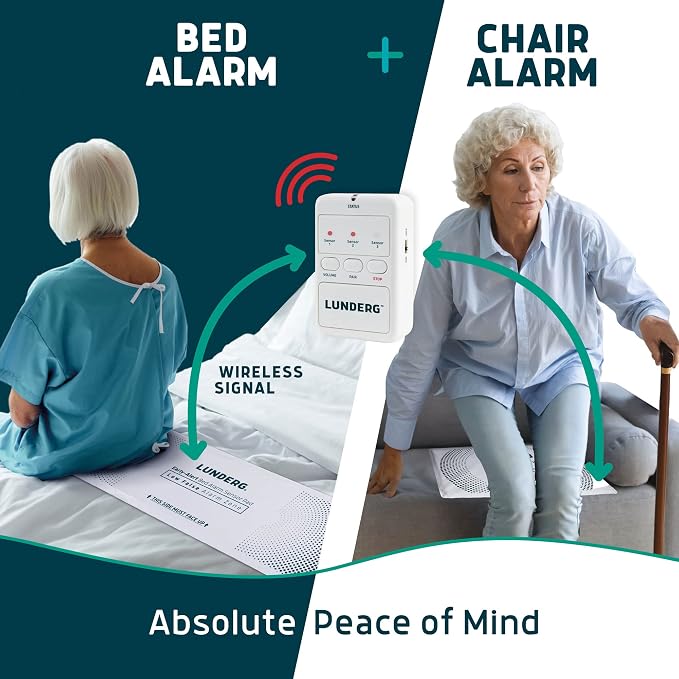 Lunderg Wireless Early Alert Bed & Chair Alarm Set