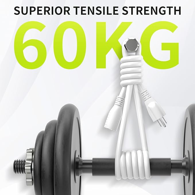 16/3 White Extension Cord 6 FT, Indoor Extension Cord for Laptops, Coffee Makers, Office Home Appliances, 3 Prong Resistant Cable Flexible, 13A 125V 1625W ETL Listed
