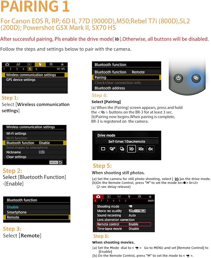 for Canon Wireless Camera Remote Control