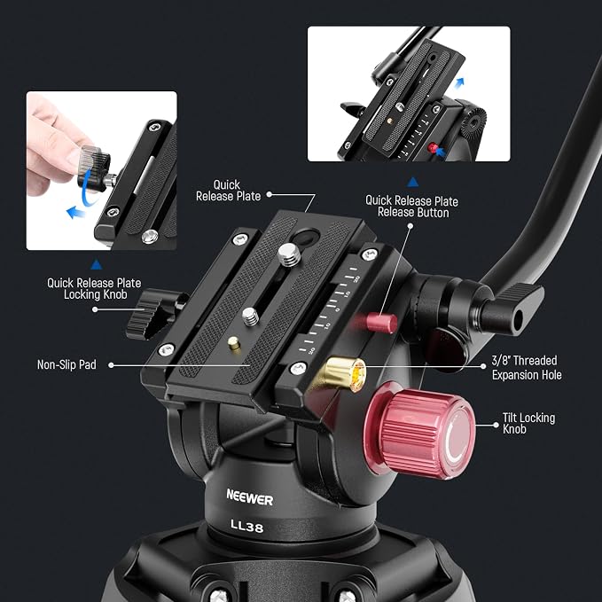 NEEWER 79"/2m Video Camera Tripod