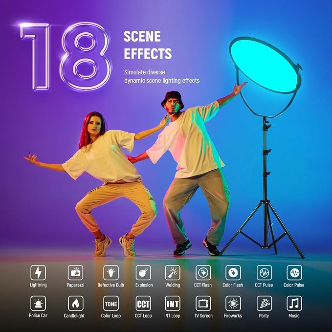 NEEWER 18" RGB LED Round Panel Video Light