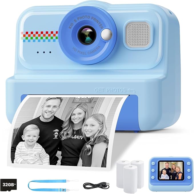 Instant Cameras Instant Print Paper, 6 Rolls Black & White Print Paper