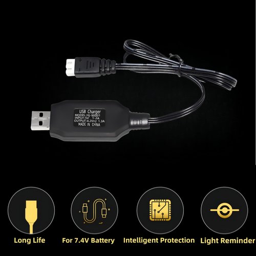 Itexkun Airsoft Battery 7.4V 1200mAh Lipo Battery 2S Small Tamiya Plug Rechargeable 30C High Discharge Rate with Charger for Airsoft Model Guns