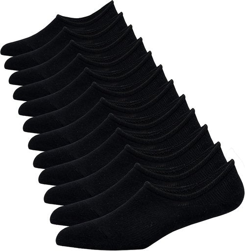 Jormatt Men's No Show Socks - Cotton Low Cut Ankle Socks with Non-Slip Grips | 6/8/12 Pairs